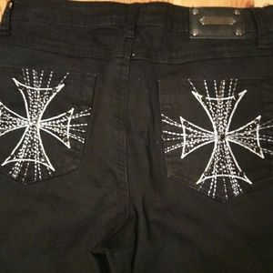Tru LUXE Jeans black studded 10/30
